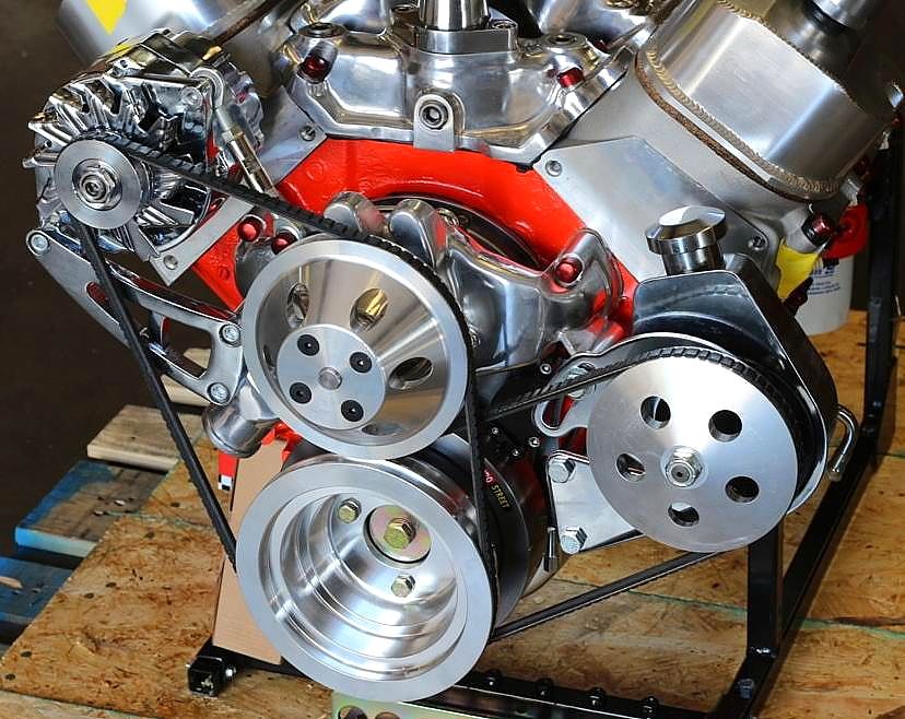 BBC CHEVY 454 496 ENGINE DRESS UP KIT, FRONT ACC. INC. WP, ALT, PULLEYS